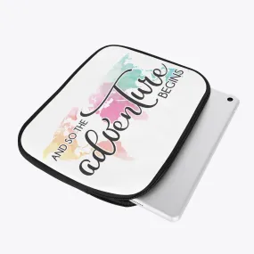 Tablet Sleeve  - Travel, and so the adventure begins, awd-635