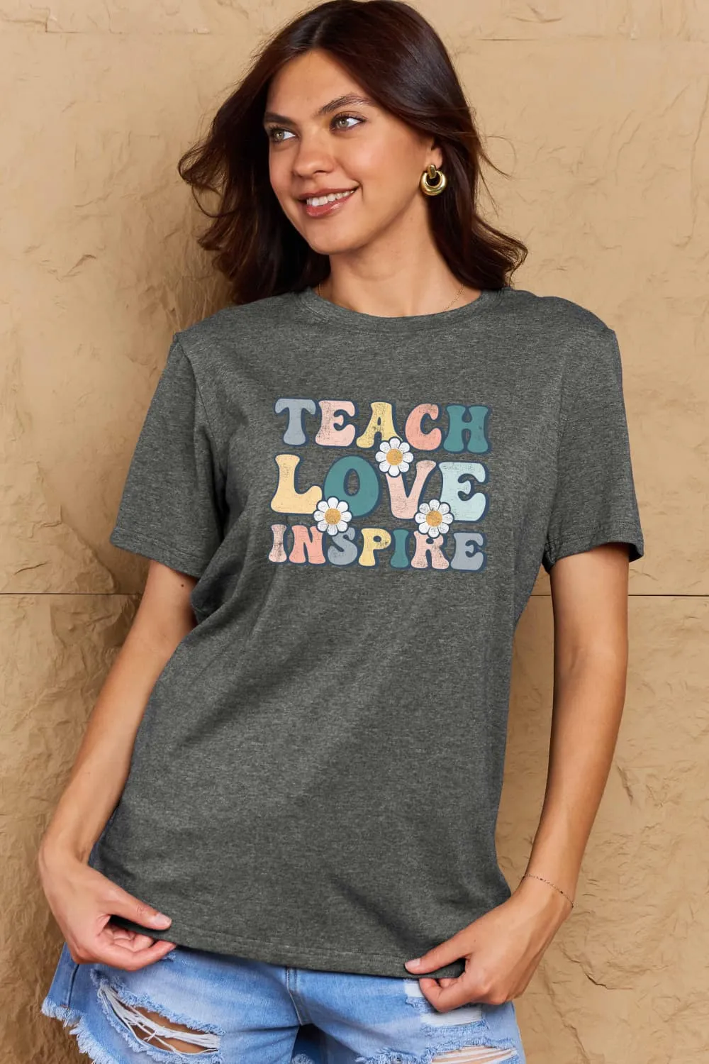 TEACH LOVE INSPIRE Graphic Cotton T-Shirt