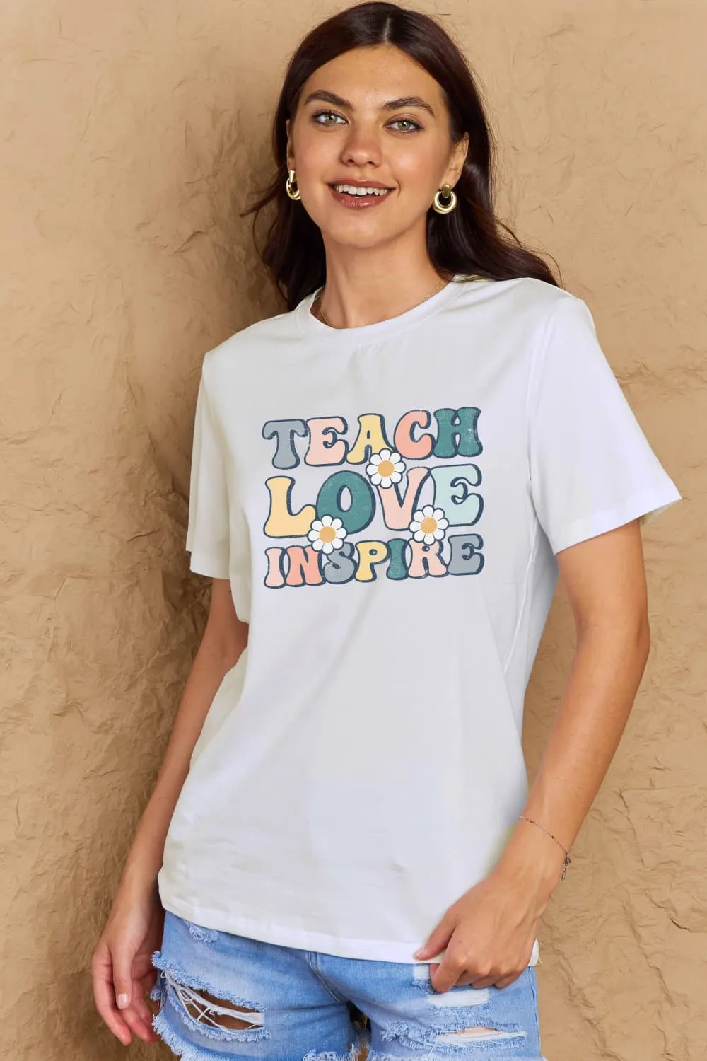 TEACH LOVE INSPIRE Graphic Cotton T-Shirt