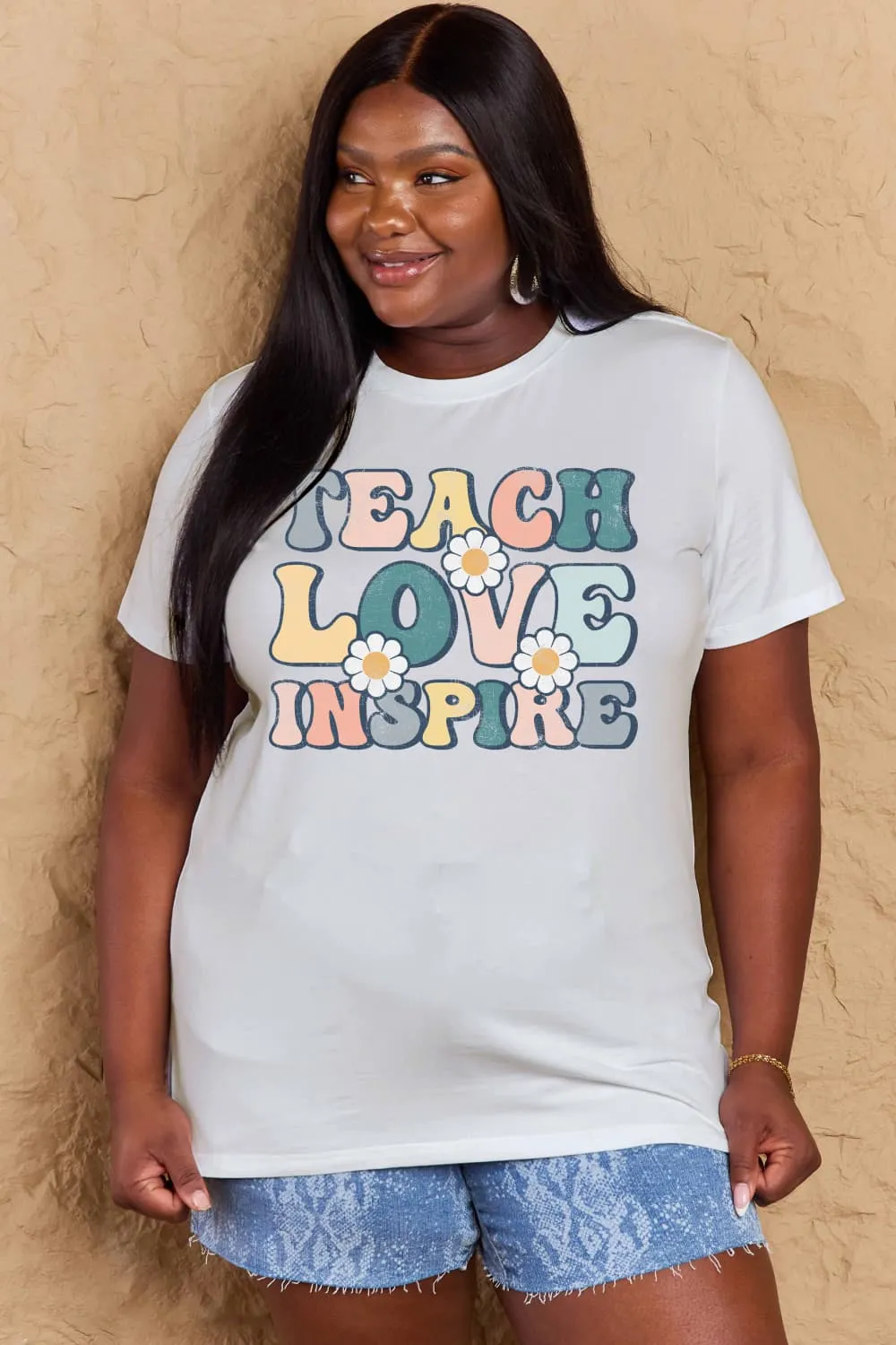 TEACH LOVE INSPIRE Graphic Cotton T-Shirt