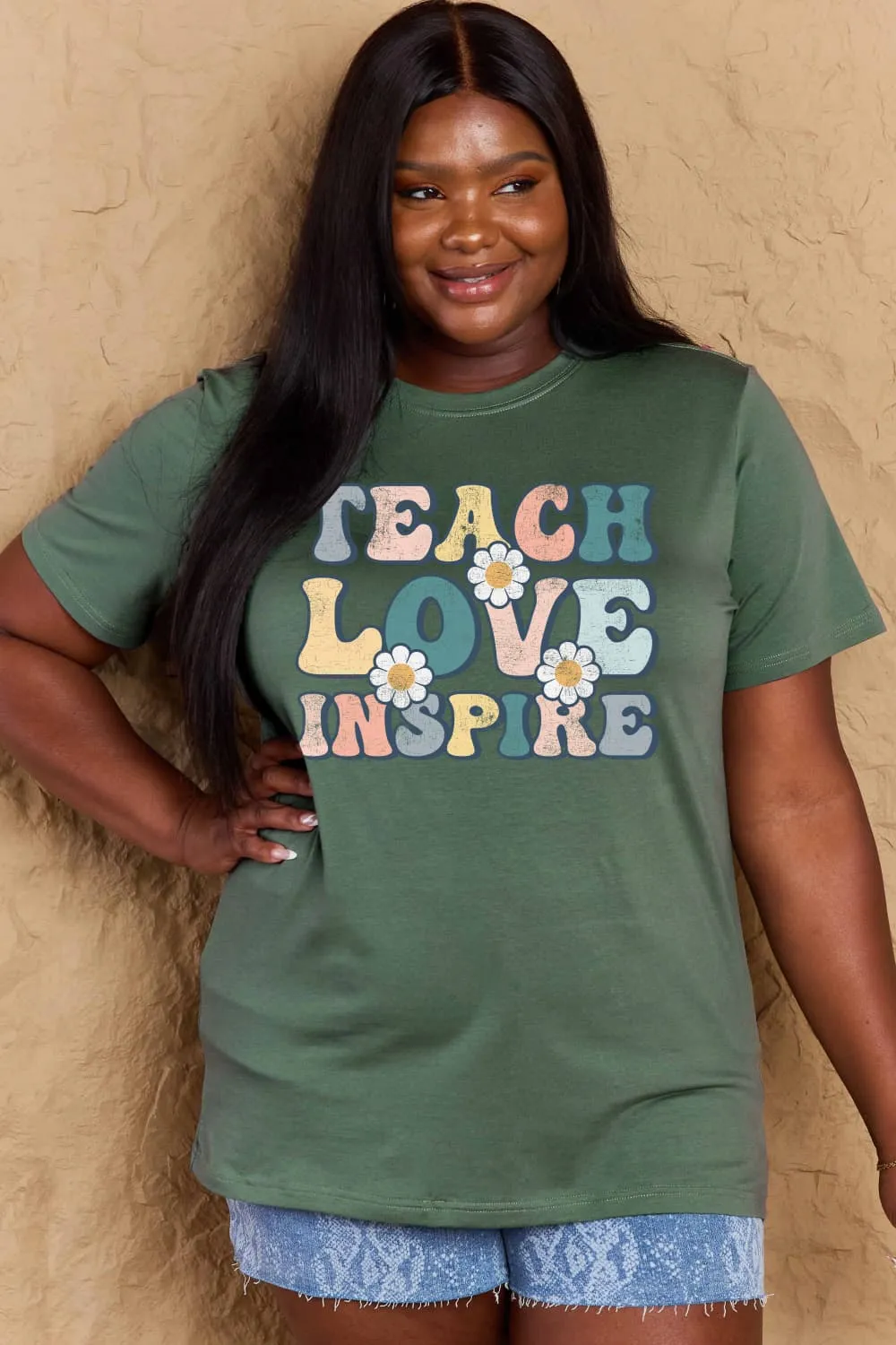 TEACH LOVE INSPIRE Graphic Cotton T-Shirt