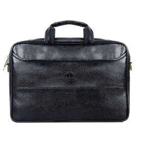 THE CLOWNFISH Divine Faux Leather 15.6 inch Laptop Messenger Bag Briefcase (Black)