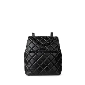 The Sadie - Black Vegan Leather Quilted 2-in-1 Backpack