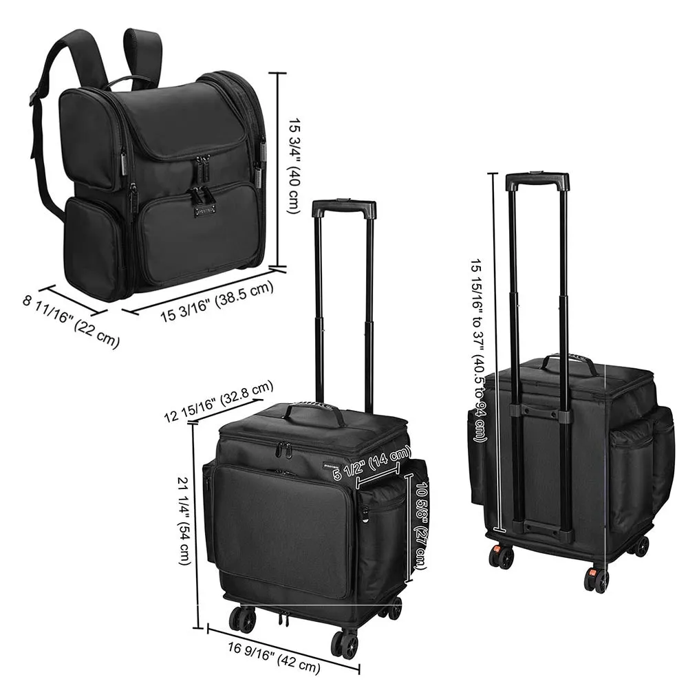 TheLAShop 2in1 Rolling Hairstylist Travel Case with Barber Bag