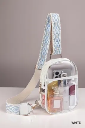 Transparent Sling Bag with Guitar Strap