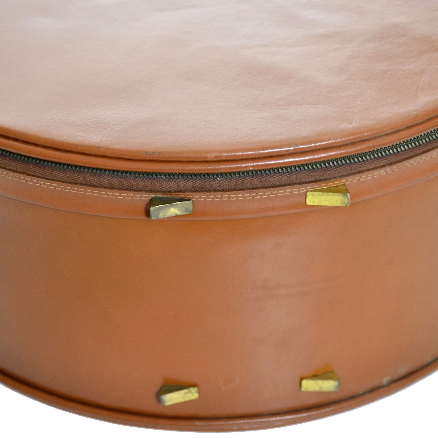 Vintage Mark Cross Leather Round Luggage Suitcase Bag