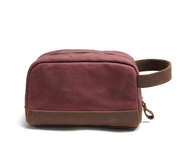 Vintage Waxed Canvas Toiletry Bag for Men 9138