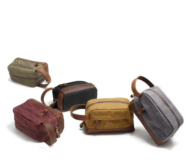 Vintage Waxed Canvas Toiletry Bag for Men 9138