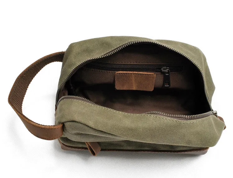 Vintage Waxed Canvas Toiletry Bag for Men 9138