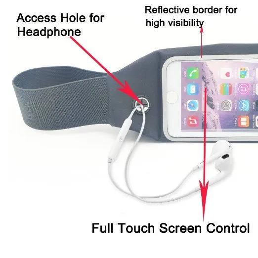 Waist Pack, Adjustable and Touchscreen Running Belt for iPhone6, iPod, Keys, Cash and Credit Cards