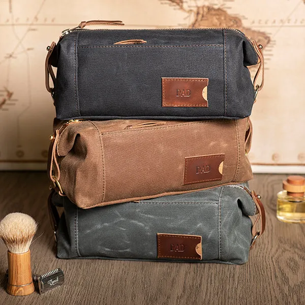 Waxed Canvas Dopp Kit - Personalized