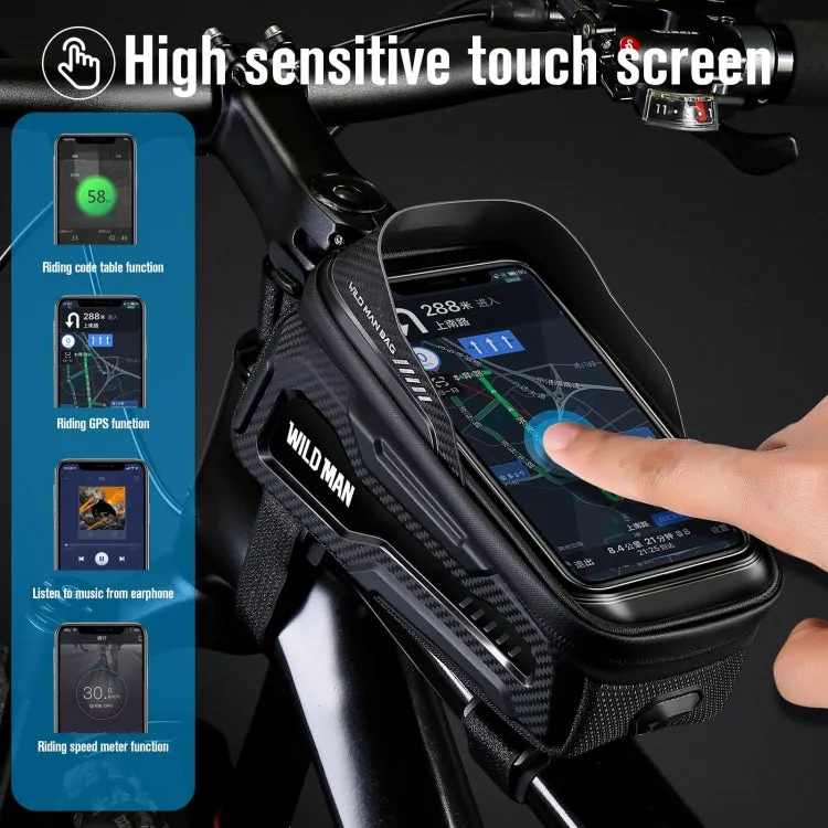 WILD MAN M20 Outdoor Cycling Bicycle Phone Touch Screen Waterproof Front Beam Bag(Yellow)