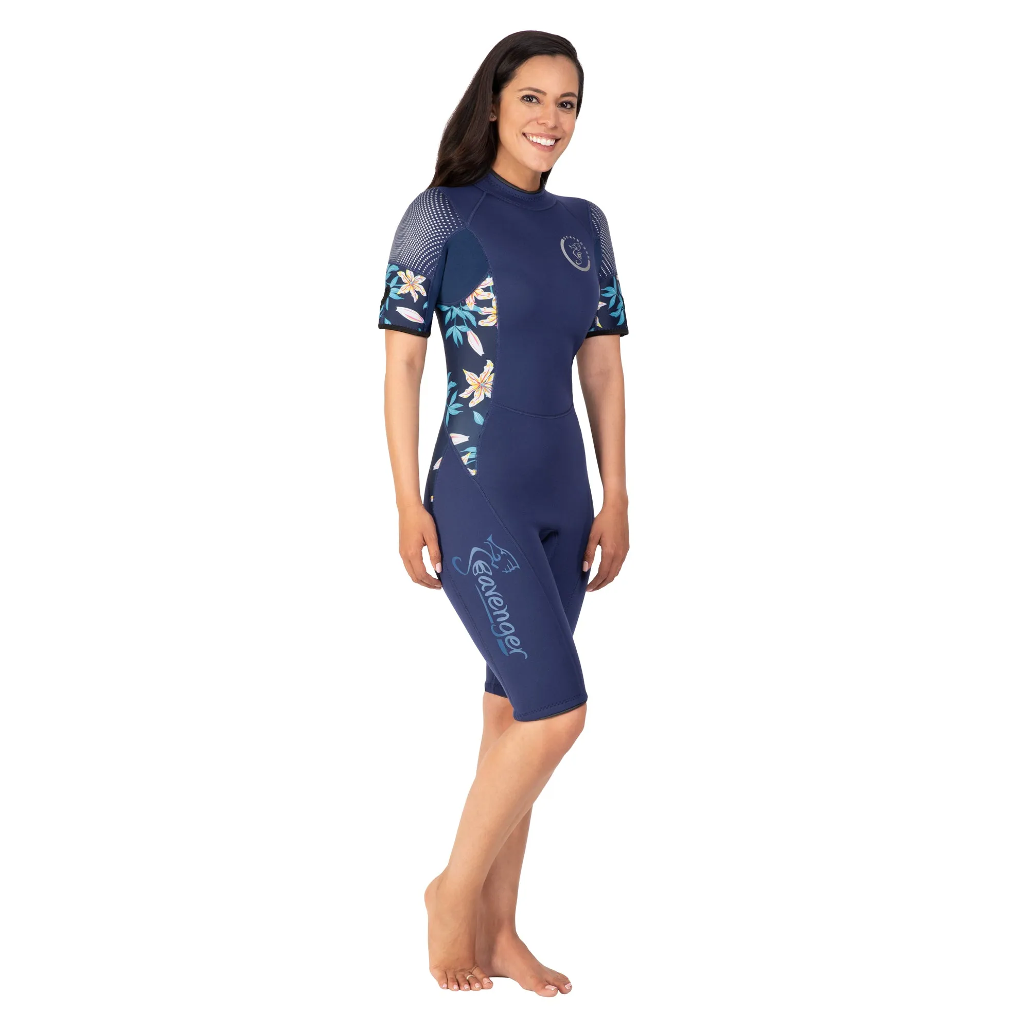 Women's 3mm ﻿Explorer Shorty Wetsuit - Dark Floral