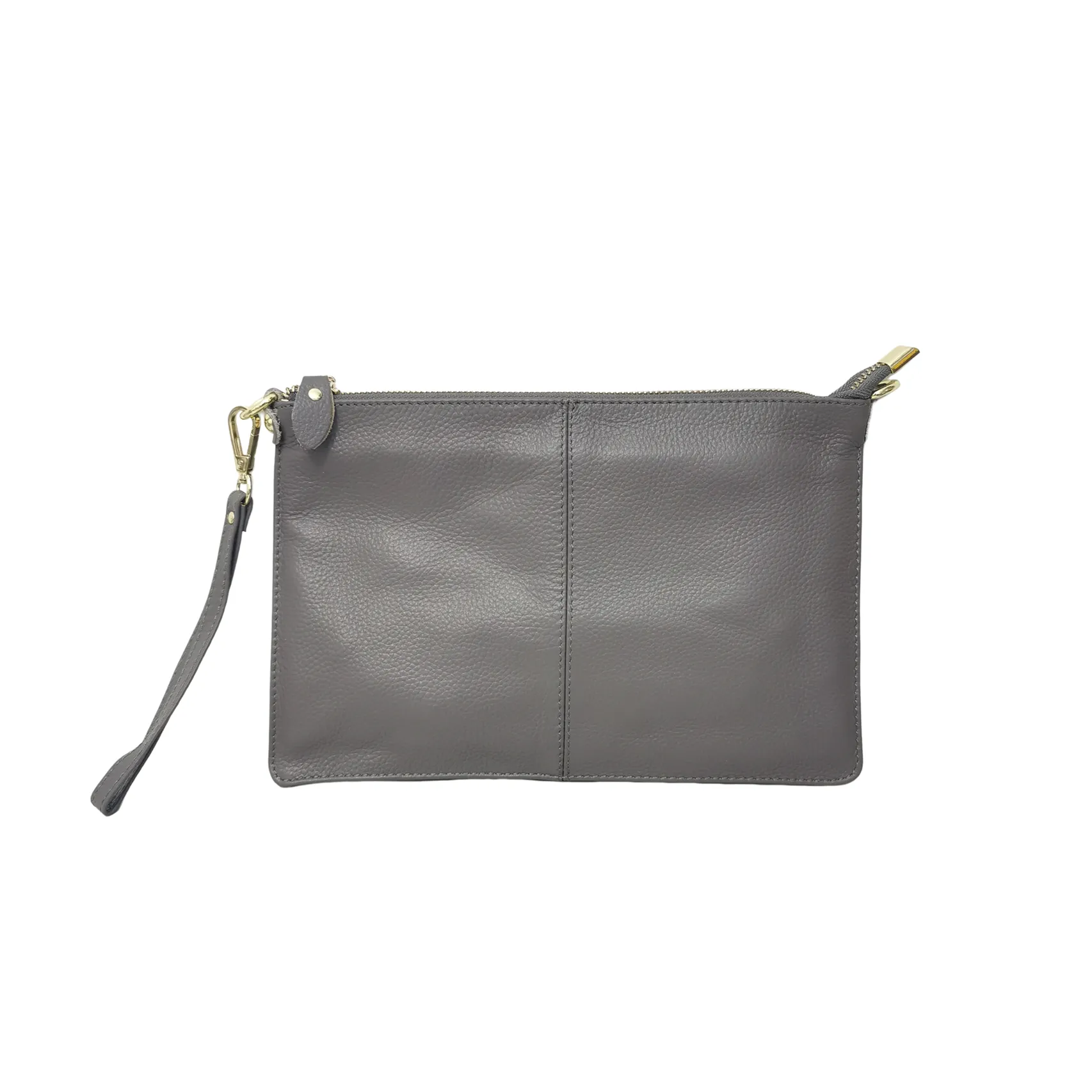 Women's genuine cowhide leather hand clutch with sling